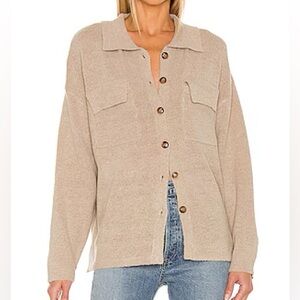 Alice Button Knit Down Sweater in Oatmeal, LINE & DOT